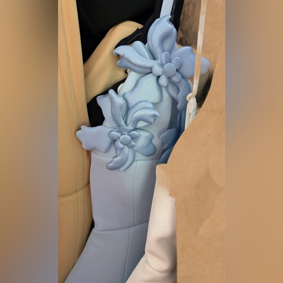 Bronx and Banco Emma Blue Floral Appliqued Corset Back Mini Dress XS NWOT - Picture 5 of 5